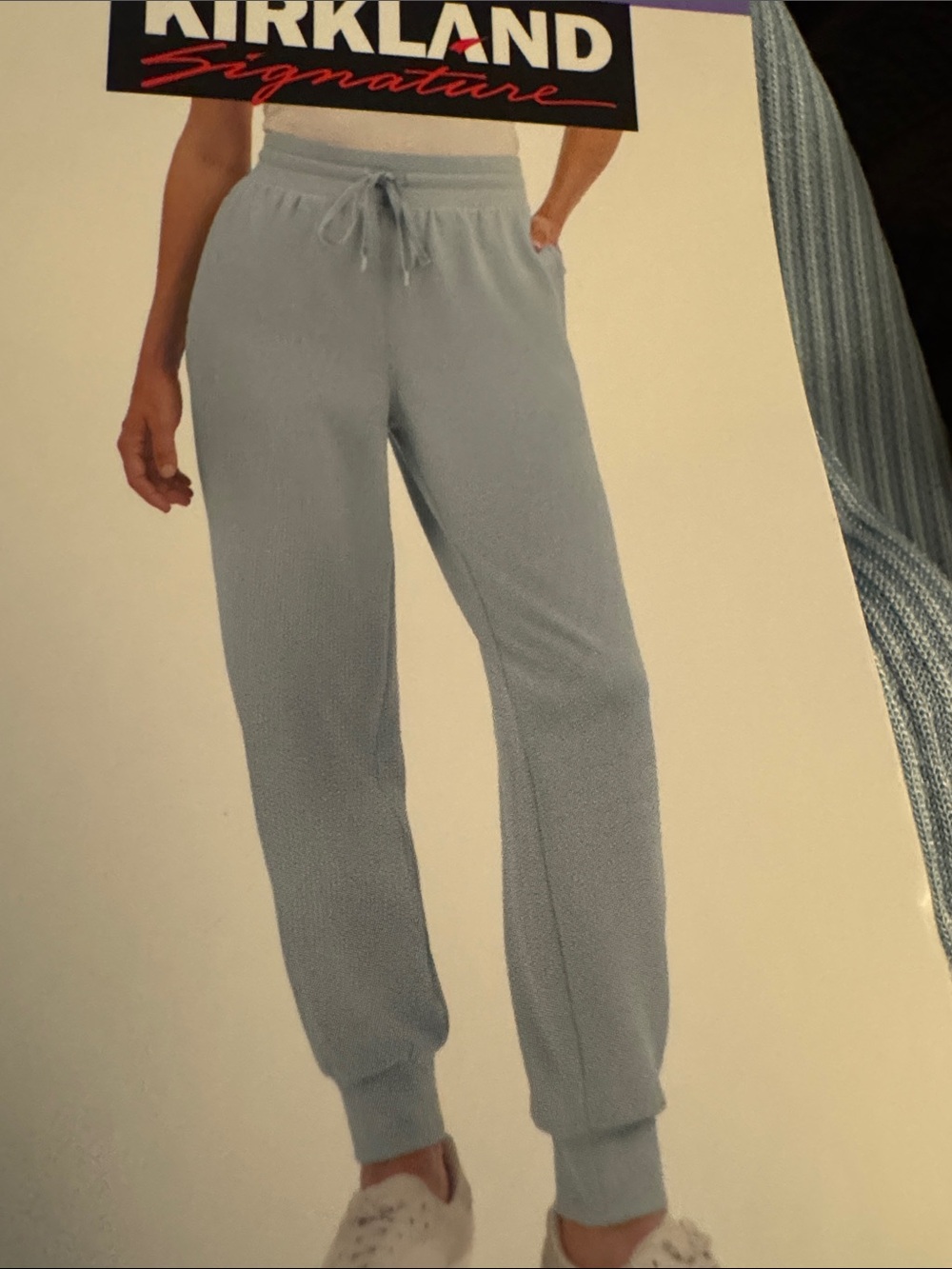 Kirkland Signature Pale Blue Ribbed Jogger Pants